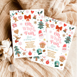 Invitación Oh What Fun Christmas Party Girl 1st Birthday 