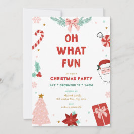 Invitación Oh What Fun Cute Kids Christmas Party Invitations