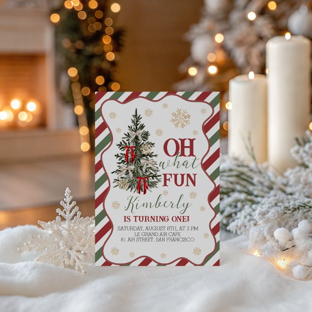 Invitación Oh What Fun First Birthday Invite (Subido por el creador)
