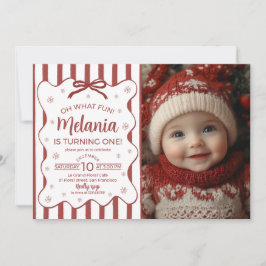 Invitación Oh What Fun First Birthday Photo Invite