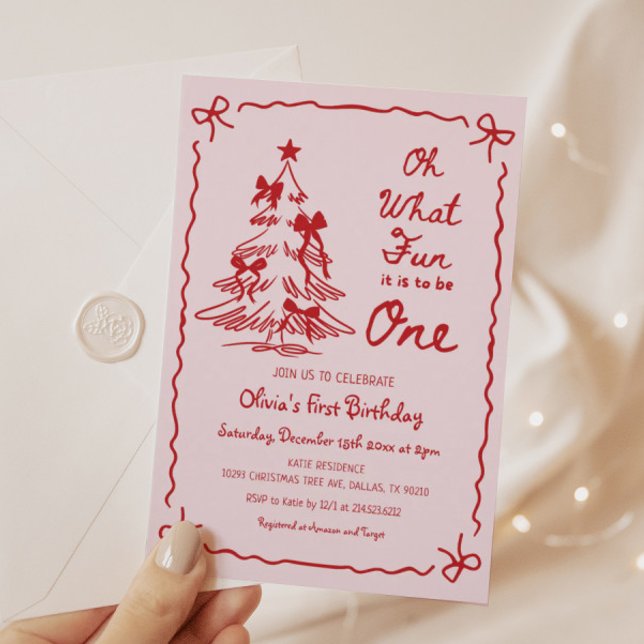 Invitación Oh What Fun It Is To Be One Christmas 1st Birthday (Subido por el creador)
