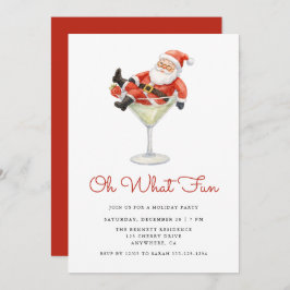 Invitación Oh What Fun Santa Modern Christmas Party