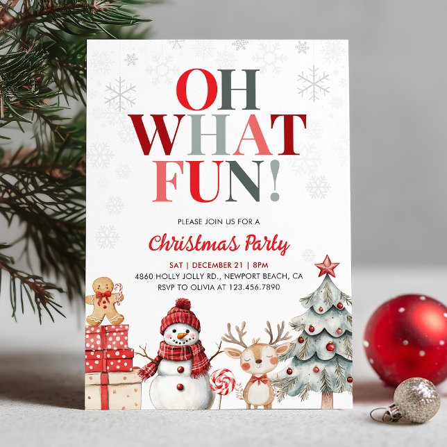 Invitación Oh What Fun Winter Wonderland Christmas Party (Subido por el creador)