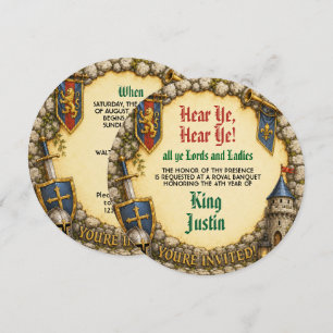 Invitación Oíd Mortales Cumpleaños Real Renacimiento Medieval