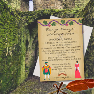 Invitación ¡OÍD! Pergamino Falso Medieval de Boda
