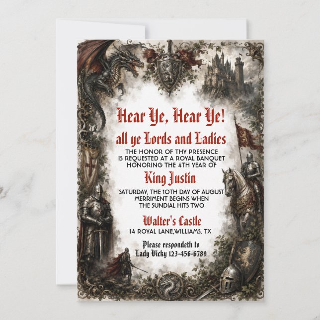 Invitación Oíd Ye Castillo de la Feria Medieval Renacentista (Anverso)