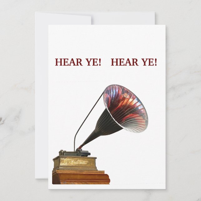 Invitación ¡OÍDO!  Personaliza eventos en blanco plan de fies (Anverso)