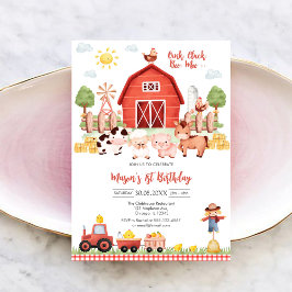 Invitación Oink Baa Quack Moo Farm Animals Birthday