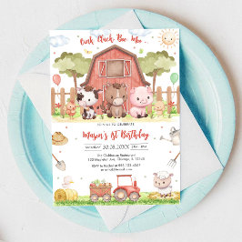 Invitación Oink Baa Quack Moo Farm Animals Birthday