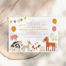 Oink Moo Cock-a-doodle-doo Granja Animales Cumplea