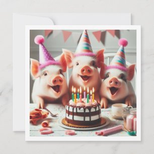 Invitación ¡Oink! ¡Oink! Llamar a todos los animales fiestas,