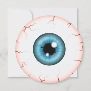 Invitación Ojo azul con ojo de sangre partido Fiesta de Hallo