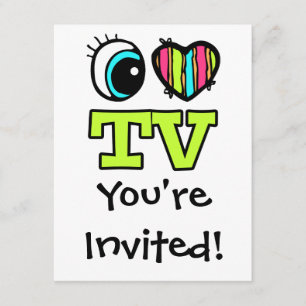 Invitación Ojo Brillante Corazón Me Encanta la TV