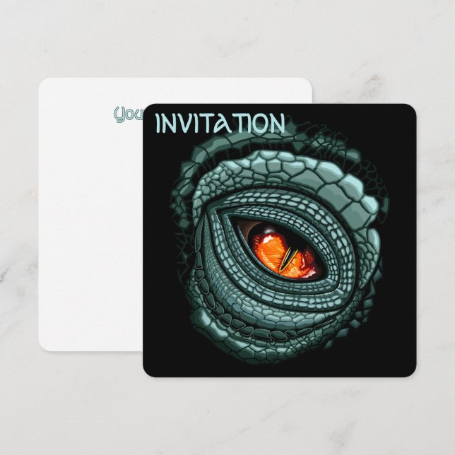 Invitación Ojo de depredador reptil primitivo (Anverso / Reverso)