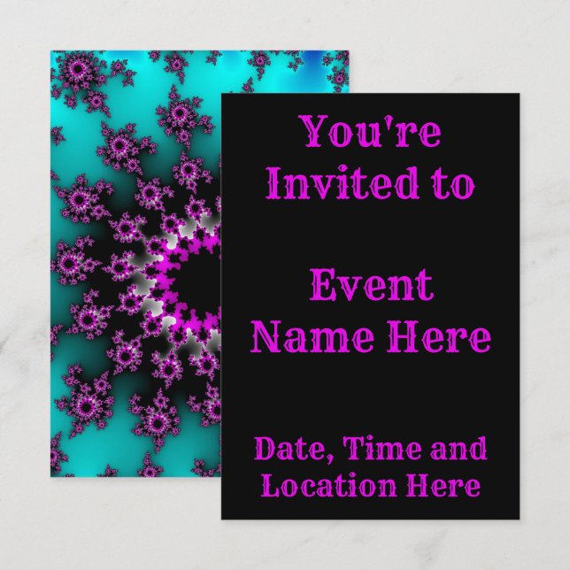 Invitación Ojo verde azulado y negro (Anverso / Reverso)