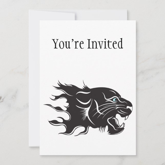 Invitación Ojos azules de pantera negra (Anverso)