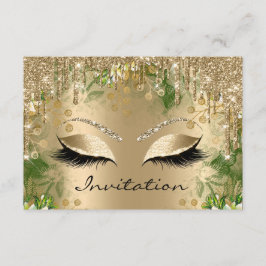 Invitación Ojos Bridal Shower Gold Purpurina Graduación por c