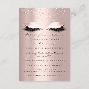 Invitación Ojos brillantes con destellos de rosa dorado  Boda