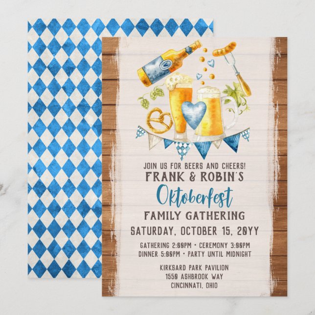 Invitación Oktoberfest nombre de Fiesta de Personalizado de c (Anverso / Reverso)