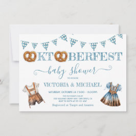 Invitación Oktoberfest Pretzel lederhosen Baby Shower
