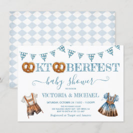 Invitación Oktoberfest Pretzel lederhosen Baby Shower