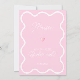 Invitación Ola blanca rosada serás mi propuesta de dama de ho