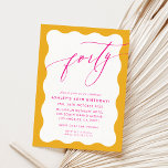 Invitación Ola caligráfica minimalista 40 fiesta amarillo ros<br><div class="desc">por kat massard / WWW.SIMPLYSWEETPAPERIE.COM Me encanta el diseño,  pero me gustaría ver algunos cambios - otro esquema de color,  producto,  agregar una foto o adaptado para una ocasión diferente - no hay preocupaciones simplemente contácteme,  kat@simplysweetPAPERIE.com ¡estoy encantado de ayudar!</div>