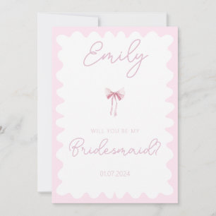 Invitación Ola de arco rosa serás mi propuesta de dama de hon