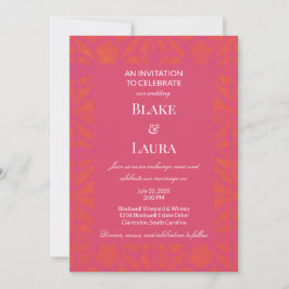 Invitación Ola de calor rosa verano audaz personalizado