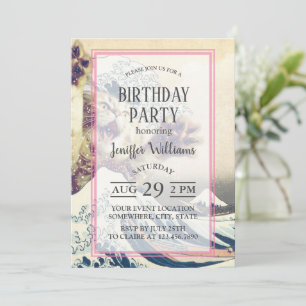 Invitación Ola de Gato Gigante - La gran ola de Kanagawa