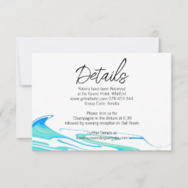 Invitación Ola de océano verde y azul turquesa, boda, guardar