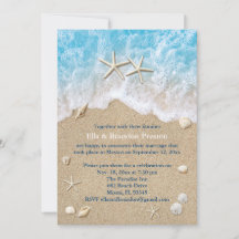 Olas Azules de Playa y Estrella de Mar Post Boda