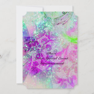 INVITACIÓN OLAS AZULES VERDE AZULADAS DE PURPLE PINK ABSTRACT