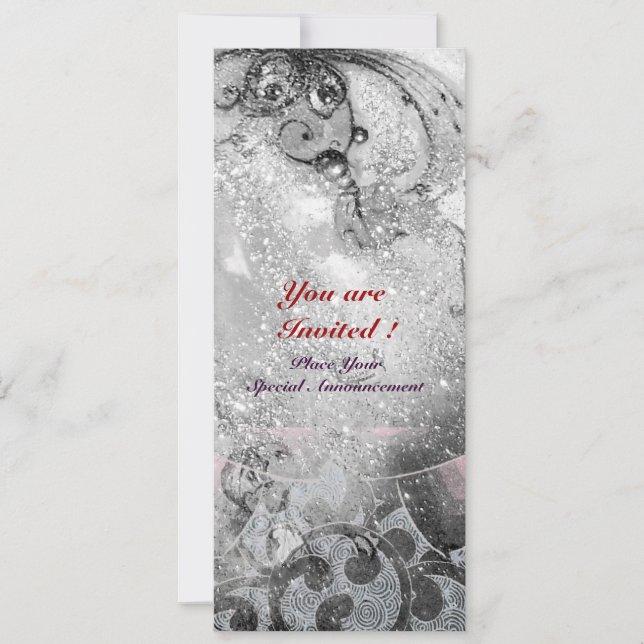 Invitación OLAS, brillantes destellos en blanco y negro (Anverso)