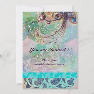 Invitación OLAS , brillantes destellos rojos marrones amarill