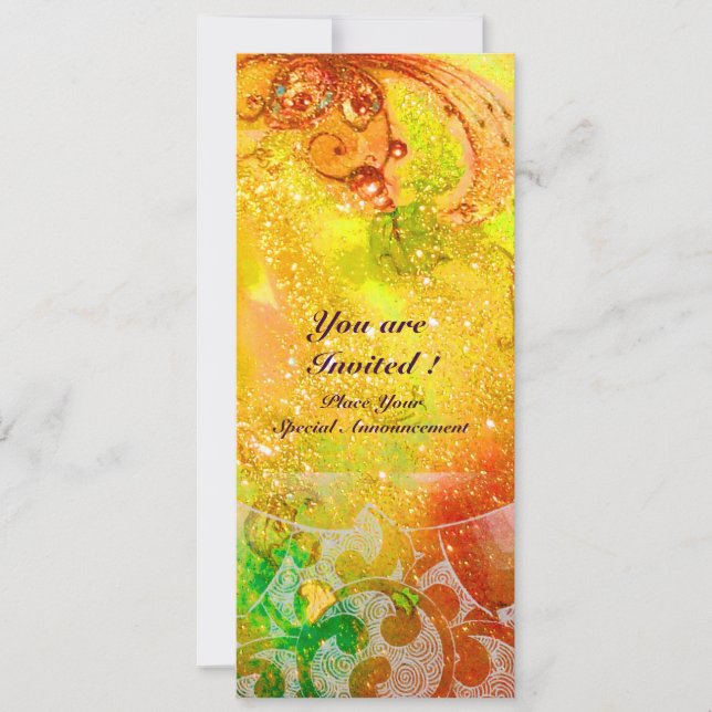 Invitación Olas , brillantes rojas verdes marrones rosadas do (Anverso)