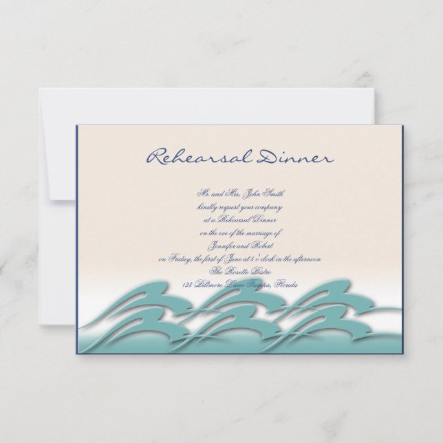 Invitación Olas de amor Boda ensayo (Anverso)