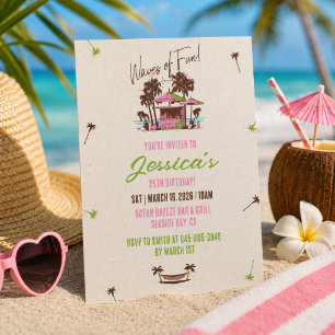 Invitación ¡Olas de diversión! – Cumpleaños de playa tropical