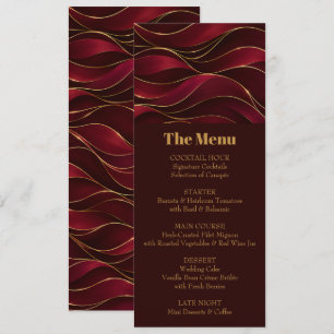 Invitación Olas de mármol rojo burgundy elegante con acento d