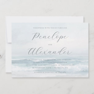 Invitación Olas de Océano Azul Tranquilo