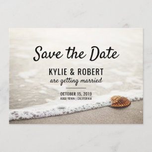Invitación Olas de Playa Boda Guardar la Fecha