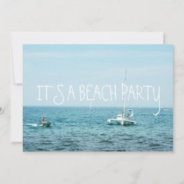 Invitación Olas de playa rodando Barcos en el lago Michigan O