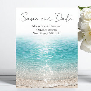 Invitación Olas de Playa y Agua Clara Tropical Salva nuestra