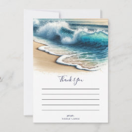 Invitación Olas del Ocano Estrellándose Playa Costera Gracias