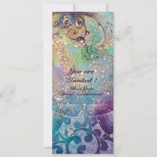 Invitación OLAS , Elegante, Turquesa, Fiesta de Boda Verde Az