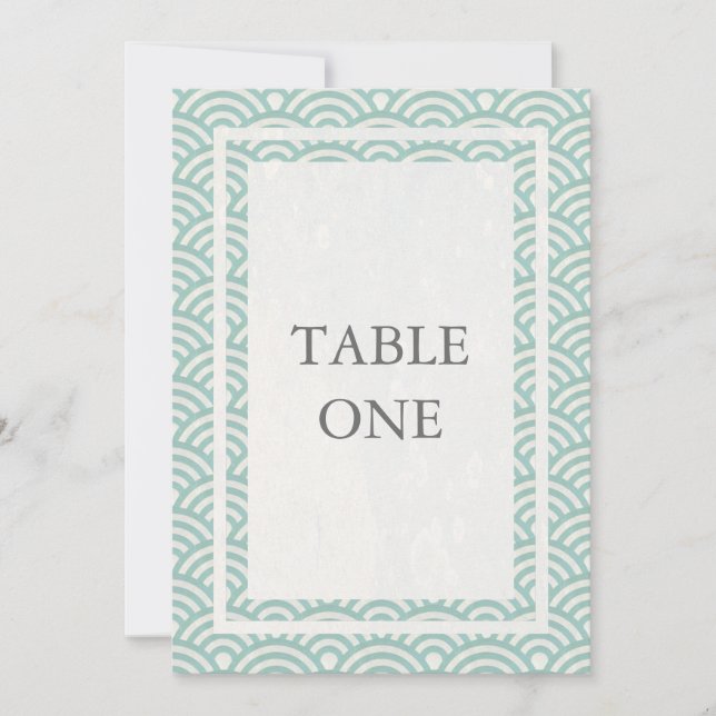 Invitación Olas estilizadas japonesas Seigha Mesa grande Núme (Anverso)