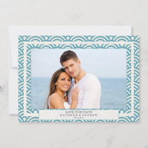 Invitación Olas japonesas de Seigaiha Salvan la foto plana de