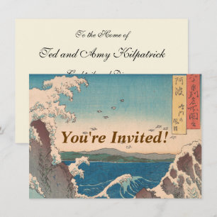 Invitación Olas japonesas Naruto Remolino Arte Oceánico