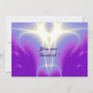 Invitación OLAS LUMINOSAS, rosa, morado, blanco