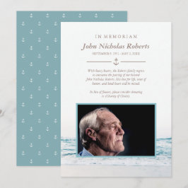 Invitación Olas oceánicas náuticas en foto de Memoriam